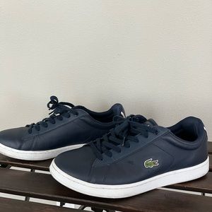 LACOSTE Carnaby Evo - leather sneakers - Navy Blue on White soles - 11